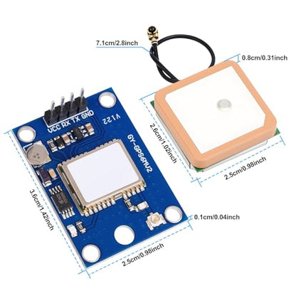 GY-NEO6MV2 NEO-6M GPS Module for Arduino, STM32, Raspberry Pi, ESP32 2pcs - size: 2