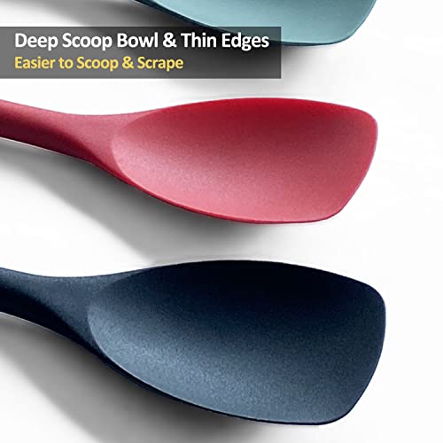 Vovoly Silicone Spatula Spoon Set, 11 IN, Red, Spoonulas Heat Resistant - color: Red Spoonula set