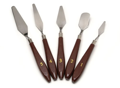 GBSTORE Spatula Palette Knife Painting Mixing Scraper,Set of Pack 5