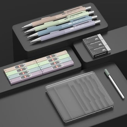 Mr. Pen- Pastel Mechanical Pencil Set with Lead Refills & Erasers, 4 Pack