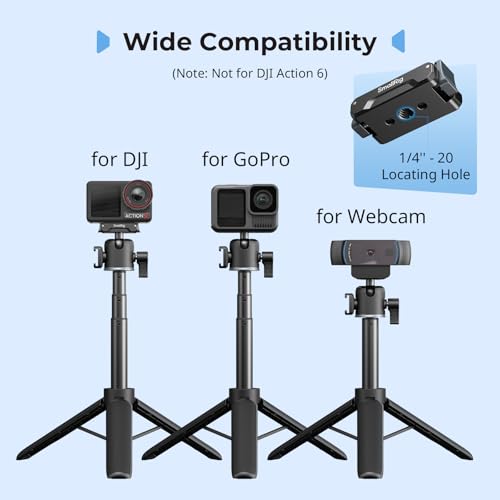 SmallRig 7.8-21.6in Action Cam Selfie Stick Tripod for DJI Action 5 Pro/4/3