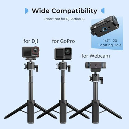 SmallRig 7.8-21.6in Action Cam Selfie Stick Tripod for DJI Action 5 Pro/4/3
