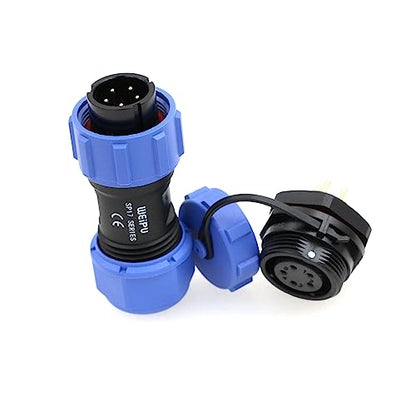 WEIPU SP17 5-Pin IP67 Waterproof Aviation Circular Connector, 5A Panel Mount Male Plug & Female Socket, RV Electrical Cable Connection Plug Socket - color: Panel Mount--Plug(male)&Socket(female), size: 5 Pin 5A