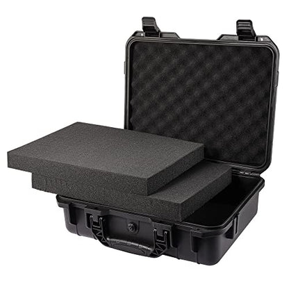 17in Waterproof Hard Shell Case with DIY Customizable Foam Insert (14.6 x 10.2 x 6.7in Interior) - color: Black-17in