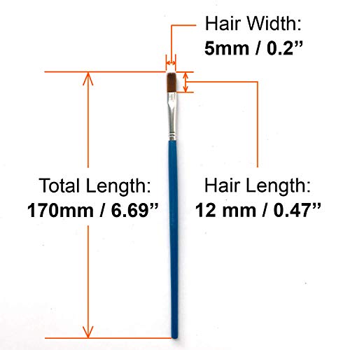 50 Pcs Value Pack of Flat Paint Brushes, Synthetic Soft Hair, Short Handle