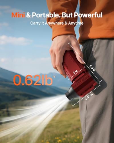 Compressed Air Duster, 130,000RPM Ultra-Powerful Electric Air Duster - color: Bright Red