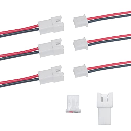 25Pairs XH2.54 2-Pin Connector Cable, 22AWG 200mm Male Female