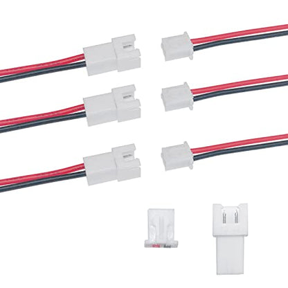 25Pairs XH2.54 2-Pin Connector Cable, 22AWG 200mm Male Female