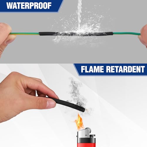 WORKPRO 1/4" Heat Shrink Tubing, 100 ft, 3:1 Dual Wall Adhesive - size: 1/4"-100ft