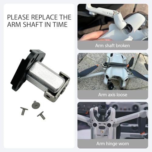 Front Arm Axis Replacement With 3Pcs Screws Repair Parts For Dji Mini 3/Dji Mini 4 Pro/Mini 5 Pro Front Arm Shaft Spare Parts Arm Pivot Hinge Drone Body Accessories