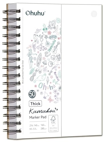 Ohuhu 5.5"x8.5" Double-Sided Bleedproof Marker Pad Art Sketchbook 50 Sheets - size: 5.5" x 8.5"