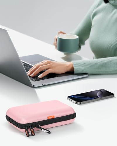 Gentle-Pink Hard Shell Carrying Case for External Hard Drive - color: Gentle-Pink