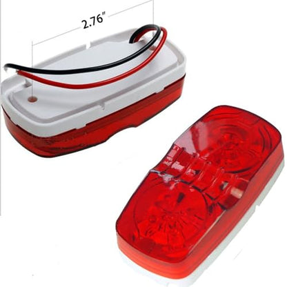 NEW SUN® Red Trailer RV Marker Light, 10 High-intensity LED, 4x2, 12 Pcs - color: 12*Red