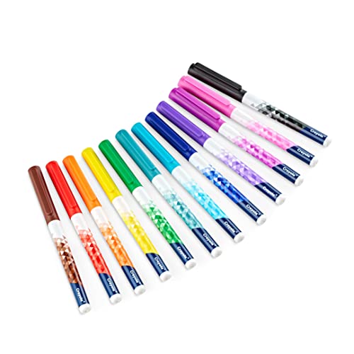 Crayola Ultra Fine Point Markers (12ct), No Bleed Markers for Adult Coloring Books, Doodle Art Marker Set, Lettering, Calligraphy, Drawing - style: Ultra Fine Point