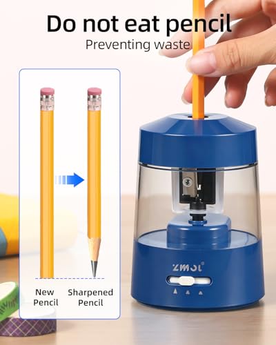 ZMOL Electric Pencil Sharpener Battery, 6-12mm Jumbo Pencils,Dark Blue - color: Dark Blue