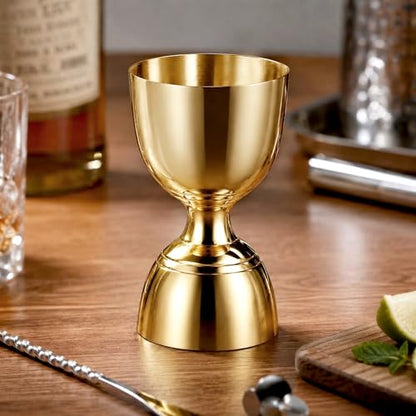 Homestia Bell Jigger for Bartending, 2 oz 1 oz Double Cocktail Jigger, Gold - color: Bell Jigger - Gold