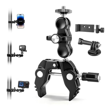 Chelhead Super Clamp Camera Mount with Phone Holder for Up to 3" Tubes - style: For Camera & Phone
