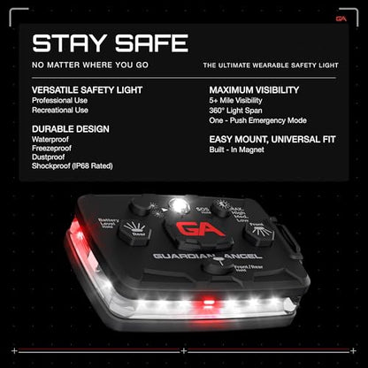 Guardian Angel Elite Safety Light - White Front & White/Red Rear - color: White/White/Red, size: 1-Pack