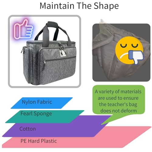 Rolling Teacher Bag with Five 360-Degree Rotating Wheels,Fits for 15.6" Laptop - color: Black