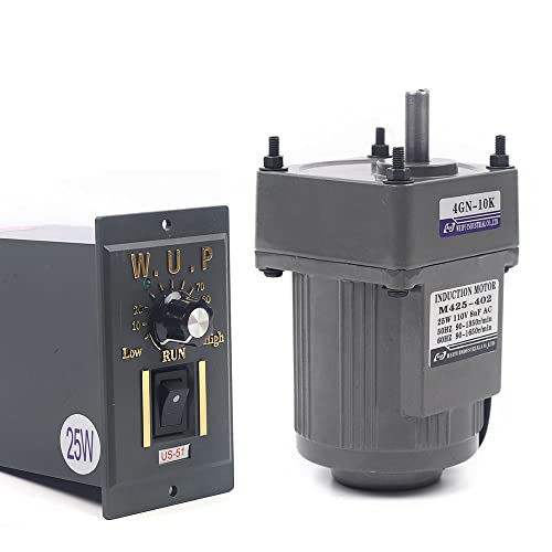 0-135RPM 25W 10K High Torque Variable Speed AC Gear Motor with Controller - color: 25W 10K