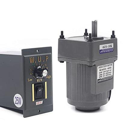 0-135RPM 25W 10K High Torque Variable Speed AC Gear Motor with Controller - color: 25W 10K