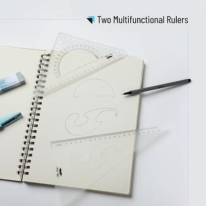 Mr. Pen- Triangle Ruler, 2 Pack, 22&15cm, 30/60 & 45/90 - size: Triangle Ruler 22&15 cm