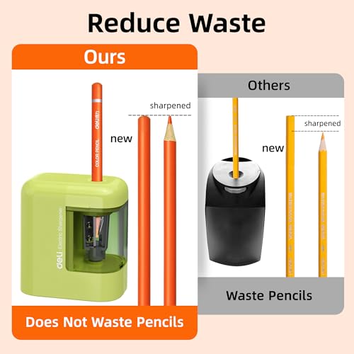 Deli Electric Pencil Sharpener, Battery Operated Portable Pencil Sharpener - color: Green