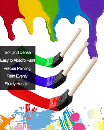 WAFJAMF 20 Pack Poly Foam Paint Brushes 1 Inch Sponge Painting Set Black - size: 20 Pcs