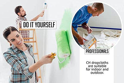 Canvas Drop Cloth for Painting (Size 4 x 12 Feet - Pack of 2) - Pure Cotton Painters Drop Cloth for Painting, Furniture & Floor Protection - All Purpose Thick Canvas tarp with Double Stitched Edges - size: 4' x 12' - Pack of 2