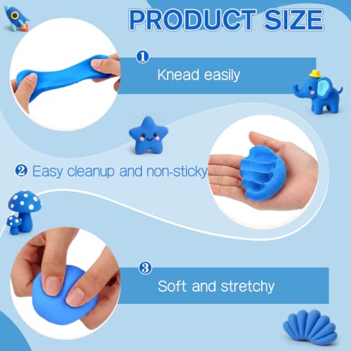 VioraWhite 48 Pcs Air Dry Clay Bulk 1.6lb Modeling Clay Kit,Deep Blue - color: Deep Blue