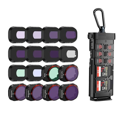 Freewell Mini 4 Pro ND, ND/PL, CPL, UV, Snow Mist 1/4, LPR Filters 16Pack Kit with Duo Card Reader
