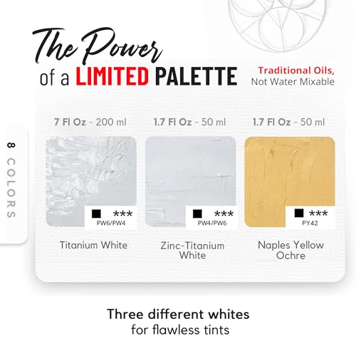 ZenART Professional Oil Paint Set - Artist Grade Box of Whites - 3 Tubes - color: Box of Whites