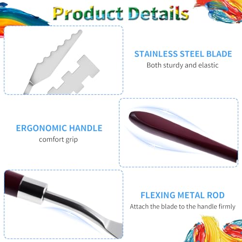 9 Pcs Palette Knife, Art Spatula, Baking Paint Handle