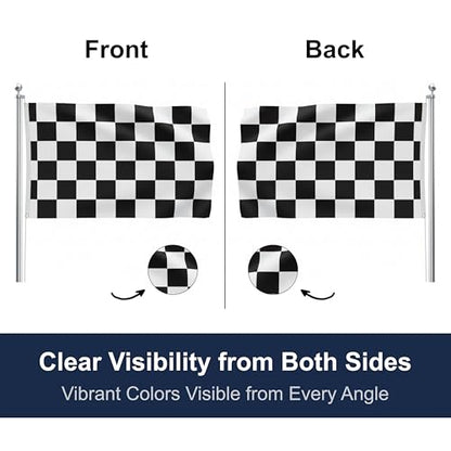 SSK® Checkered - Racing Outdoor Flag - Large 3' x 5', Weather-Resistant Polyester - color: Checkered - Racing