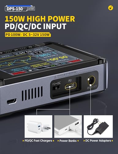 FNIRSI DPS-150 DC Power Supply Variable 30V 5A, 4-Digit IPS Flip Display - style: DPS-150+100W PD