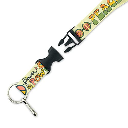 Limeloot Lanyard for Keys, ID Badge, Accessories | Neck Lanyard for Men and Women with Quick Release Buckle and Flat Ring - color: Hippie