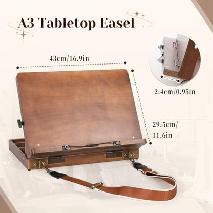 TYYIHUA Tabletop Easel for Painting, Adjustable Wooden Desktop Art Easel
