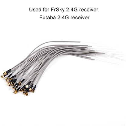 Changor 20Pcs 2.4G Receiver Antenna Port Compatible with FrSky Futaba 2.4G RC Receiver Replacement 15cm Length 50 Ohm for RC Airplane Drone FPV