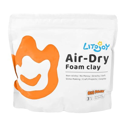 Orange Air Dry Foam Clay 1.1lbs/500g, Soft & Easy to Mold - color: Orange