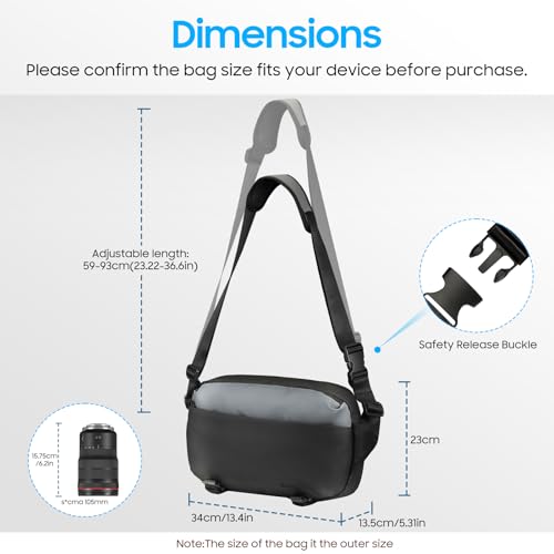 FINTIE Camera Sling Bag with Tripod Holder for DSLR SLR Mirrorless Cameras
