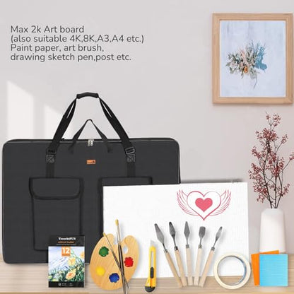 TreochtFUN Art Portfolio Bag 24 x 36.5 In - Large Artwork Case with Strap - size: 24x36.5