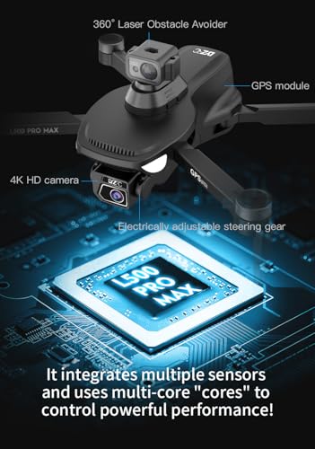GPS Drone with 4K HD Camera for Adults, 360° Obstacle Avoidance Drone, Gesture Control, Brushless Motor, GPS Auto Return, Optical Flow Positioning, Headless Mode, One Key Takeoff/Landing, Under 249g RC Quadcopter Foldable Remote Control Drones Cool Birthd