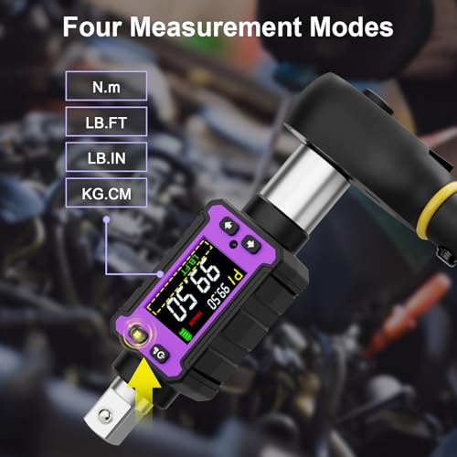ANPUDS 1/2" Digital Torque Adapter Set (2-99.6 Ft.lb / 2.7-135 Nm) - size: 2-99.6 Ft.lb/2.7-135 Nm
