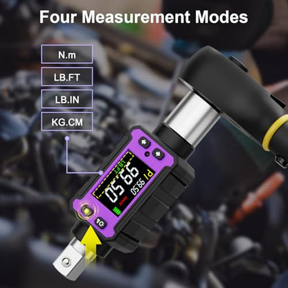 ANPUDS 1/2" Digital Torque Adapter Set (2-99.6 Ft.lb / 2.7-135 Nm) - size: 2-99.6 Ft.lb/2.7-135 Nm