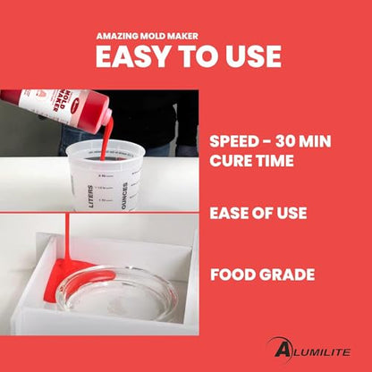 Alumilite Amazing Mold Maker Silicone Rubber 64 Oz, 30-Min Demold - size: 64 oz.