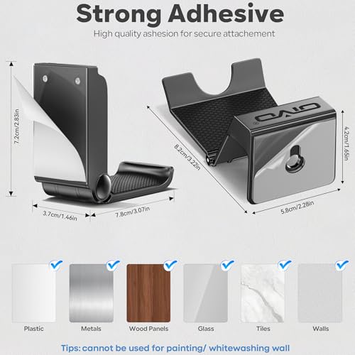 OIVO Controller & Headset Wall Mount Holder Stand, Foldable Headphone Stand, Gaming Controller Holder Hanger Hook, Universal Storage Organizer Controller/Earphone/Game Accessories-9 Packs - color: 8 X Controllers Holder
