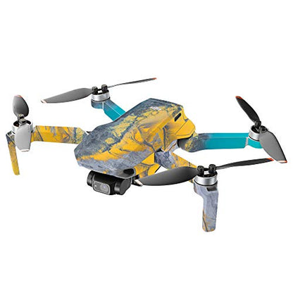 Mighty Skins Compatible with DJI Mini 2 Portable Drone - Yellow Spill | Protective, Durable, and Unique Vinyl Decal wrap Cover | Easy to Apply, Remove, and Change Styles | Made in The USA - color: Yellow Spill