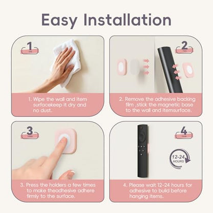 Magnetic Remote Control Holder Wall Mount for TV Fan 6 Pack Pink - color: 6 Pink, size: Square