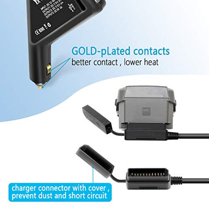 Hanatora Battery Car Charger for DJI Mavic 2 Pro/Zoom Drone,12V Rapid Charging Hub