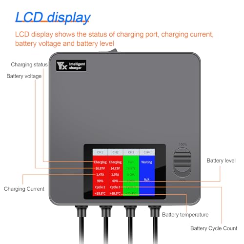 Display Battery Charger for DJI Air 3S 3,Full and Storage Charge